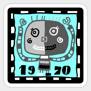 retro robot Sticker